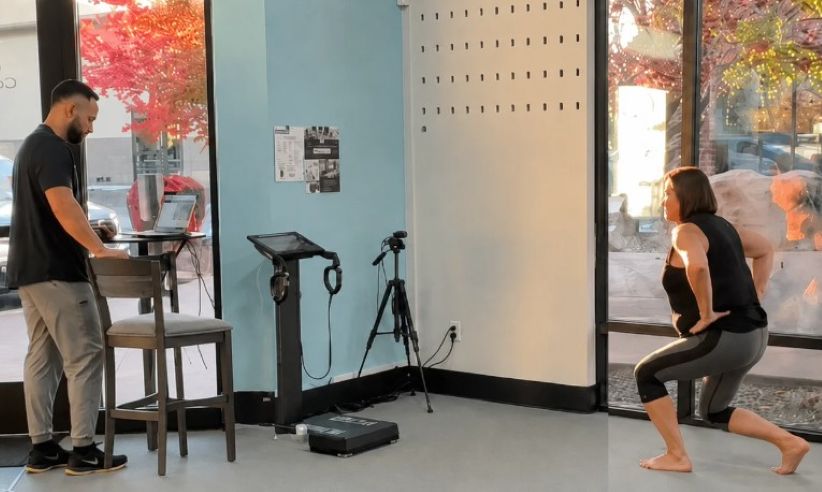 Personal training studio floor with strength training equipment